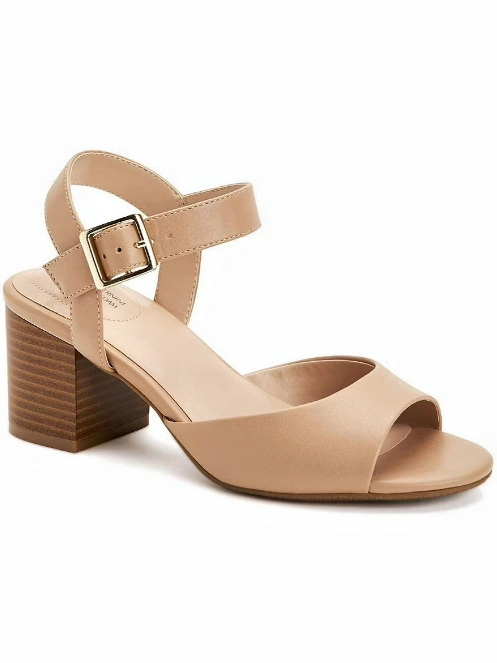 Like New! Giani Bernini Townsonn Block Heel Ankle Strap Sandals Nude Color